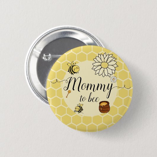 Schattigee bij met Sweet Honey Baby shower Mama-to Ronde Button 5,7 Cm (Voorkant /achterkant)