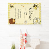 Schattigee bij met Sweet Honey Baby shower Spandoek (Insitu)