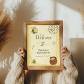 Schattigee bij met Sweet Honey Baby shower Welkoms Poster