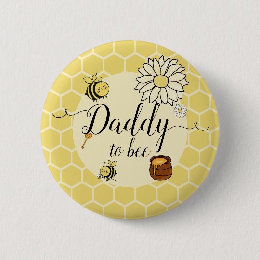 Schattigee bij met Sweet Honey Daddy-to-bee Button (Voorkant)