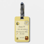 Schattigee bij met zoete honing bagagelabel (Achterkant verticaal)