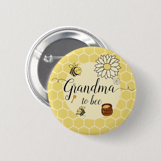 Schattigee bij met zoete honing oma-to-bee ronde button 5,7 cm (Voorkant /achterkant)