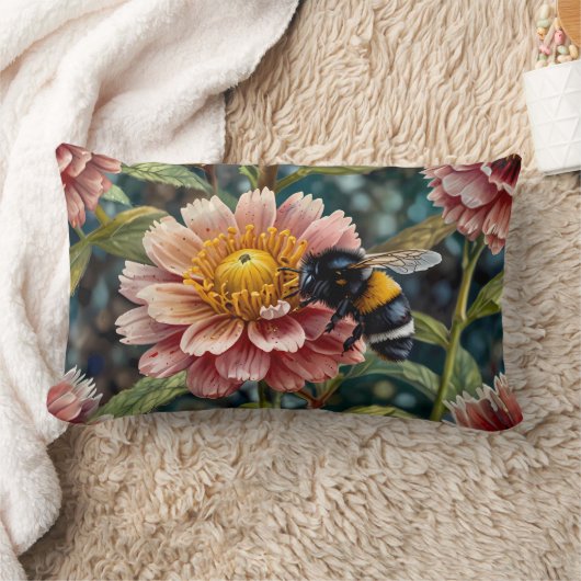 Schattigee bij op bloem kussen (Deken)