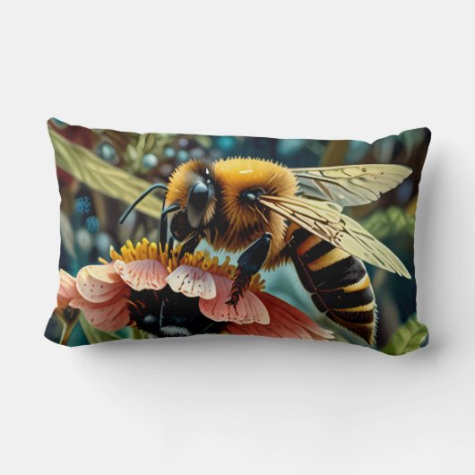 Schattigee bij op bloem kussen (Achterkant)