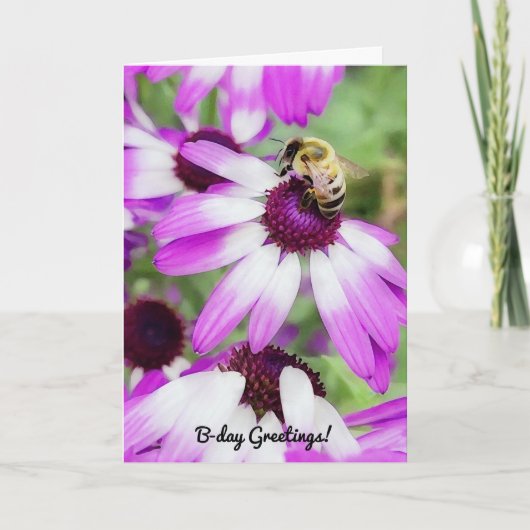 Schattigee bij op Daisy Flower Pun Verjaardag Kaar Kaart (Voorkant)