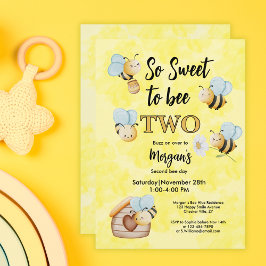 Schattigee bij twee gele zwarte tweede verjaardags kaart