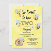 Schattigee bij twee gele zwarte tweede verjaardags kaart (Voorkant)