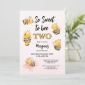 Schattigee bij twee roze zwarte tweede verjaardags kaart (Staand voorkant)