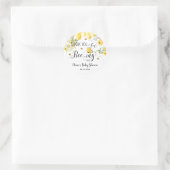 Schattigee Bijen Bloemen Verjaardag Baby shower Fa Ronde Sticker (Tas)