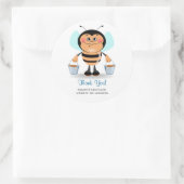 Schattigee bijen dragen emmers van honing dank u ronde sticker (Tas)