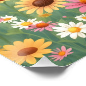 Schattigee bijen en bloemen illustratie perfect poster (Hoek)