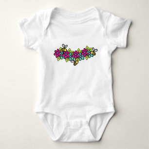 Schattigee bijen en bloemen romper