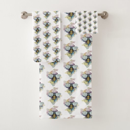 Schattigee bijen en regenboog wassen badhanddoek s bad handdoek (Insitu)