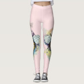 Schattigee bijen en regenboog wassen Leggings (Voorkant)