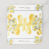 Schattigee Bijen Geel Bloemen Honing Verjaardag Ba Plaatskaartje (Buitenkant ongevouwen)