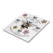 Schattigee Bijen Gezegden Bloemen Positieve Kerami Tegeltje (Zijkant)