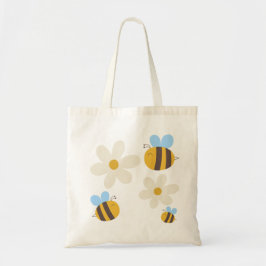 Schattigee Bijen met een witte Flowers Tas-Bag Tote Bag