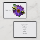 Schattigee Bijen Ontmoeting op Paarse Bloem Visitekaartje (Voorkant / Achterkant)