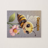 Schattigee Bijen op Bloem Gepersonaliseerd Legpuzzel (Horizontaal)
