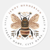 Schattigee bijen ronde Stickers (Voorkant)