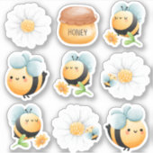 Schattigee bijen thema Stickers (Voorkant)