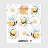 Schattigee bijen thema Stickers (Vel)