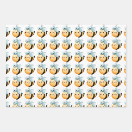 Schattigee bijen verpakken papier. Cadeauverpakkin Inpakpapier Vel