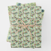 Schattigee bijen, vlinders, bloemen en lieveheersb inpakpapier vel (In situ)