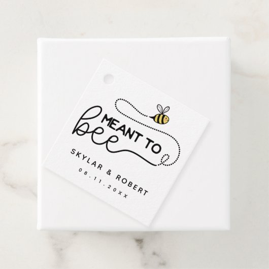 Schattigee bijendoodle bedoeld als bruiloft bedankjes labels (In situ)