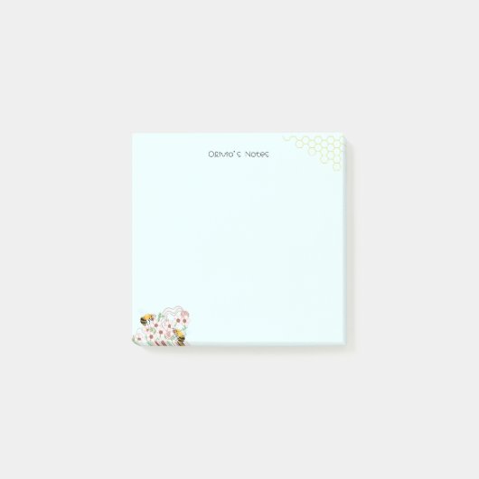 Schattigee Bijenhoningraat gradiënt Gepersonalisee Post-it® Notes (Voorkant)