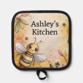 Schattigee bijenhouders gepersonaliseerd pannenlap (Voorkant)