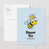 Schattigee bijenkoningin met kroon briefkaart (Voorkant / Achterkant)