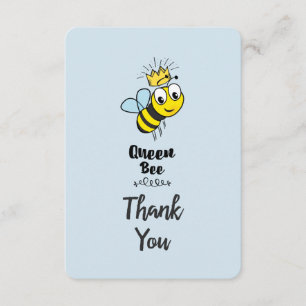 Schattigee bijenkoningin met kroonbedank bedankkaart
