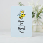 Schattigee bijenkoningin met kroonbedank bedankkaart (Staand voorkant)