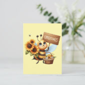 Schattigee bijenliefhebbers groeten briefkaart (Staand voorkant)