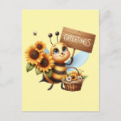 Schattigee bijenliefhebbers groeten briefkaart (Voorkant)