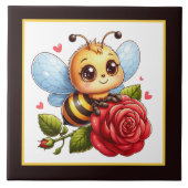 Schattigee bijenliefhebbers Insect Tegeltje (Voorkant)