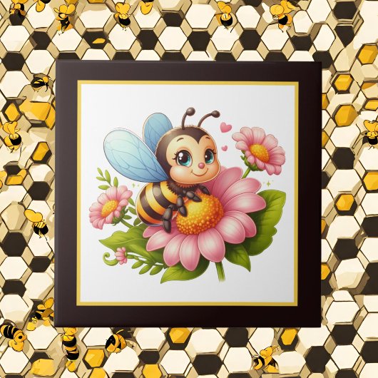 Schattigee bijenliefhebbers Insect Tegeltje