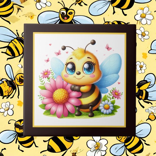 Schattigee bijenliefhebbers Insect Tegeltje