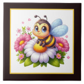 Schattigee bijenliefhebbers Insect Tegeltje (Voorkant)