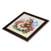 Schattigee bijenliefhebbers Insect Tegeltje (Zijkant)