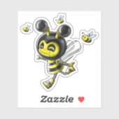 Schattigee bijenrobot sticker (Vel)