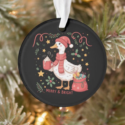 Schattigee Bijpassende Kerst Gans Funny Family Duc Ornament (Boom)