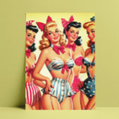 Schattigee Bikini Pin-ups Briefkaart