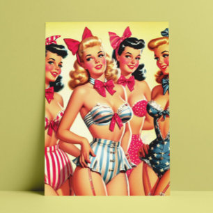 Schattigee  Bikini Pin-ups Briefkaart