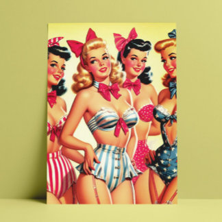 Schattigee Bikini Pin-ups Briefkaart