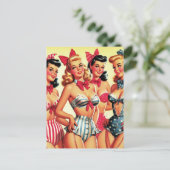 Schattigee  Bikini Pin-ups Briefkaart (Staand voorkant)