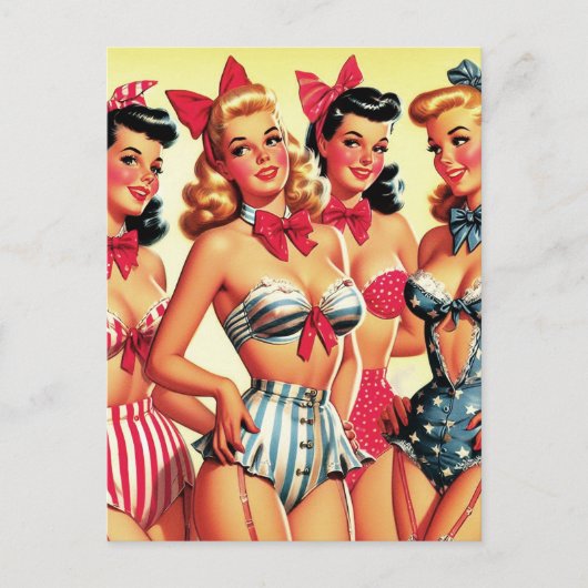 Schattigee Bikini Pin-ups Briefkaart (Voorkant)