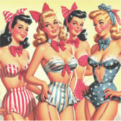 Schattigee Bikini Pin-ups Sticker (Voorkant)