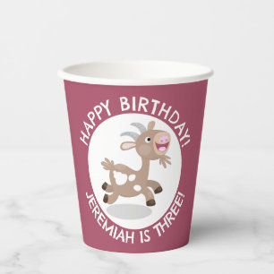 Schattigee Billy Goat cartoon Gepersonaliseerde Ve Papieren Bekers